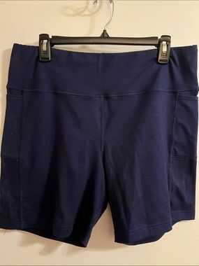 Lands’ End High-Rise Navy Athletic Shorts for Women